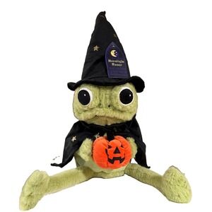 NEW 2026 Moonlight Manor Halloween Weighted Plush Frog Wizard with Pumpkin Viral